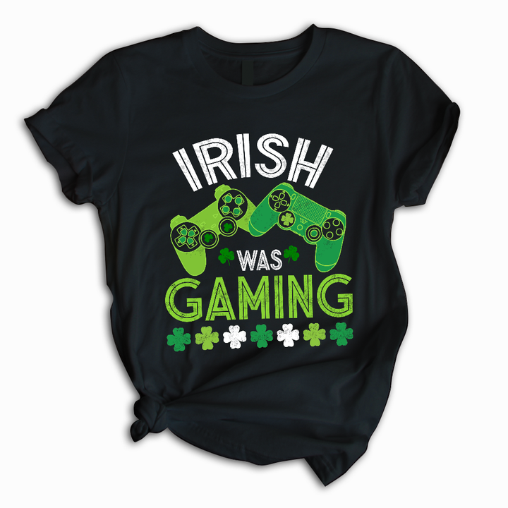 St Patrick's Day Irish I Was Gaming T shirts All Over Print | For Men & Women | H7465-Colorful-Gerbera Prints.