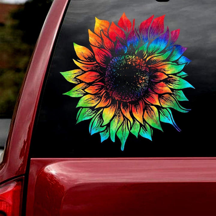 Sunflower Cracked Car Decal Sticker | Waterproof | PVC Vinyl | CCS2048