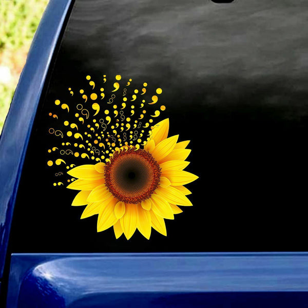 Sunflower Cracked Car Decal Sticker | Waterproof | PVC Vinyl | CCS2288