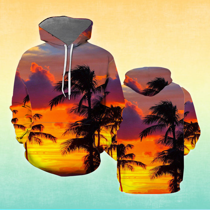 Sunset View Hawaiian 3D All Over Print | Unisex | Adult | HP1908-Hoodie-Gerbera Prints.