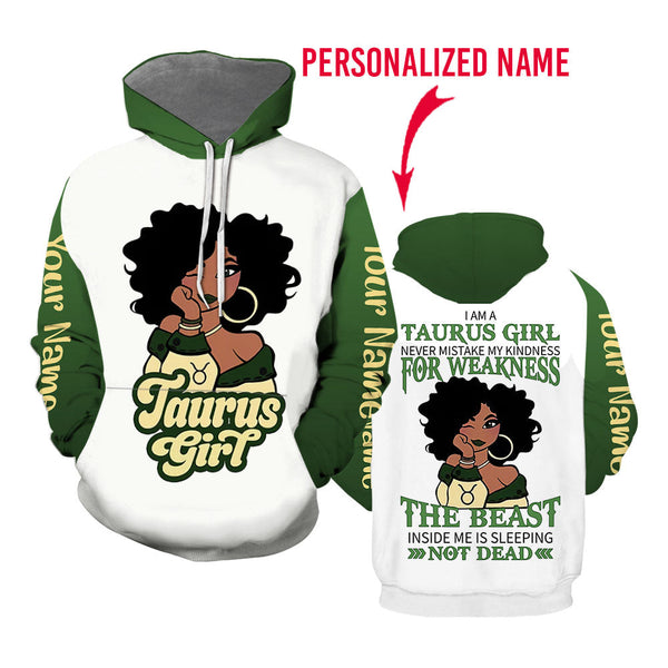 Taurus Girl Custom Name Hoodie For Men & Women
