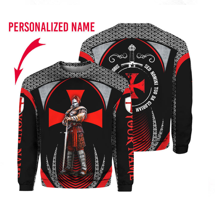 Templar Knight Custom Name Crewneck Sweatshirt For Men & Women