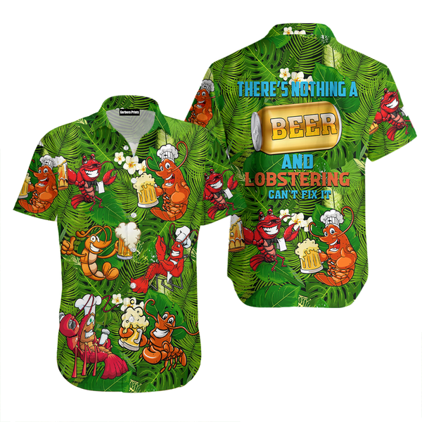 There's Nothing A Beer And Lobstering Can't Fix It Tropical Aloha Hawaiian Shirts For Men & For Women | WT2255-Colorful-Gerbera Prints.