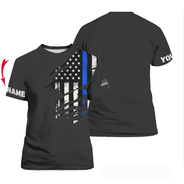 Thin Blue Line Apparel US Law Enforcement Custom Name