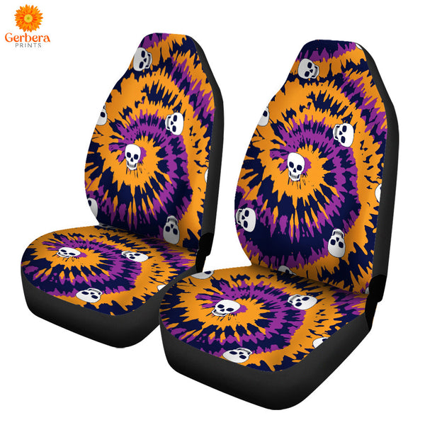 Tie Dye With Skull Pattern Car Seat Cover Car Interior Accessories CSC5364