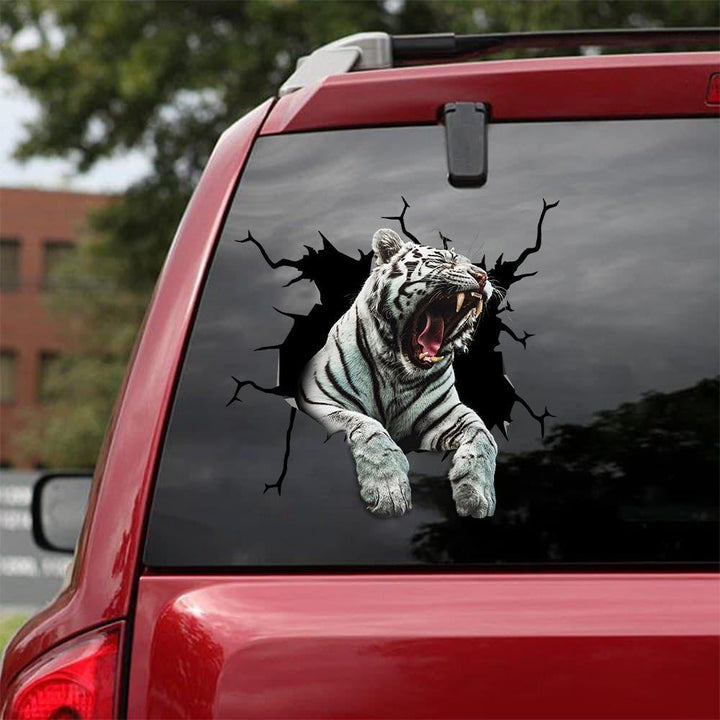 Tiger Cracked Car Decal Sticker | Waterproof | PVC Vinyl | CCS2226