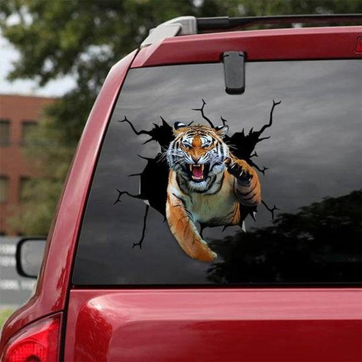 Tiger Car Cracked Car Decal Sticker | Waterproof | PVC Vinyl | CCS1880