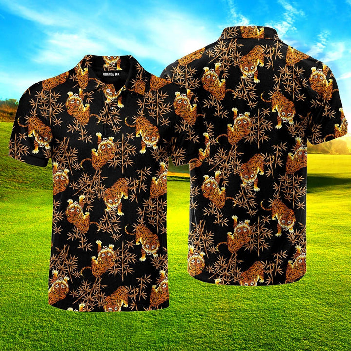 Tiger Pattern Polo Shirt For Men