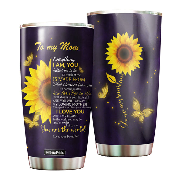 To My Mom From Daughter Son Mother's Day Stainless Steel Tumbler Cup | Travel Mug | TC5892-20oz-Gerbera Prints.
