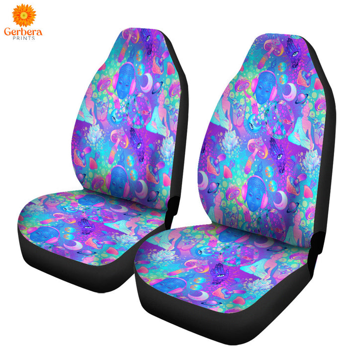Trippy Hippie Neon Mushroom Car Seat Cover Car Interior Accessories CSC5629