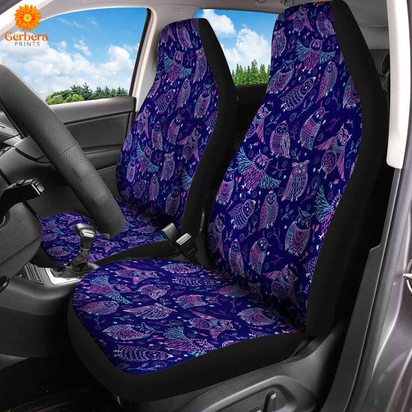 Tropical Colorful Neon Owl Car Seat Cover Car Interior Accessories CSC5419