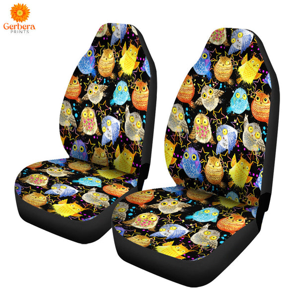Tropical Colorful Neon Owl Car Seat Cover Car Interior Accessories CSC5425