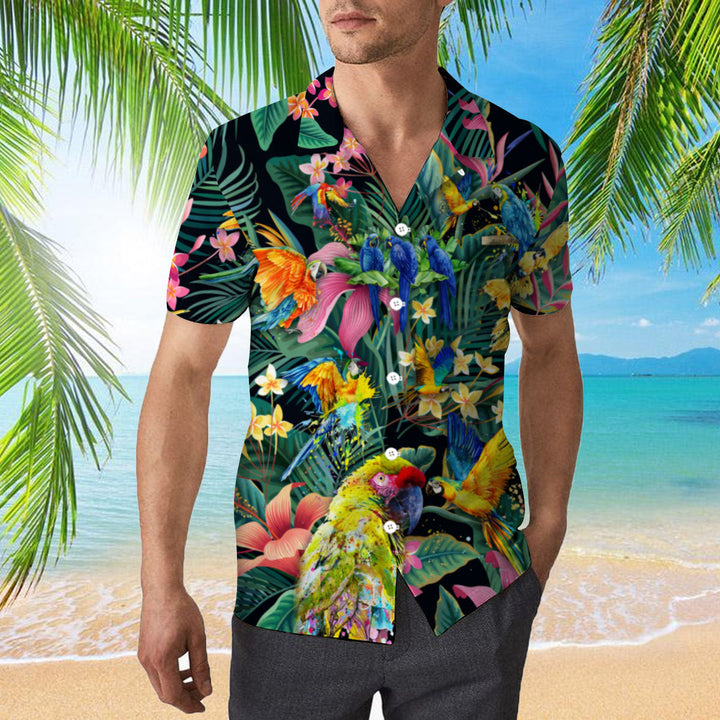 Jimmy Buffett's Margaritaville Tropical Parrots Hawaiian Shirt | For Men & Women | Adult | WT1446-Hawaii Shirt Premium-Gerbera Prints.