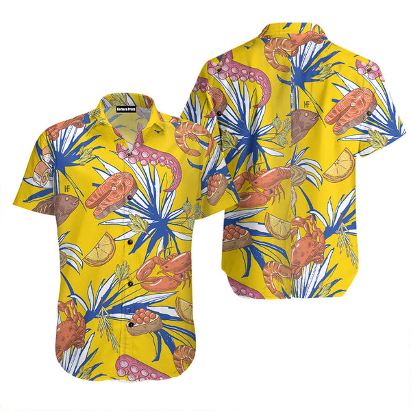 Tropical Floral Seafood Hawaiian Shirt