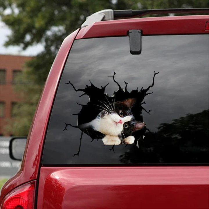 Cats Lover Cracked Car Decal Sticker | Waterproof | PVC Vinyl | CCS2059