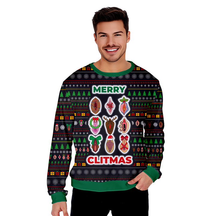 Merry Clitmas Funny Ugly Christmas Sweater 