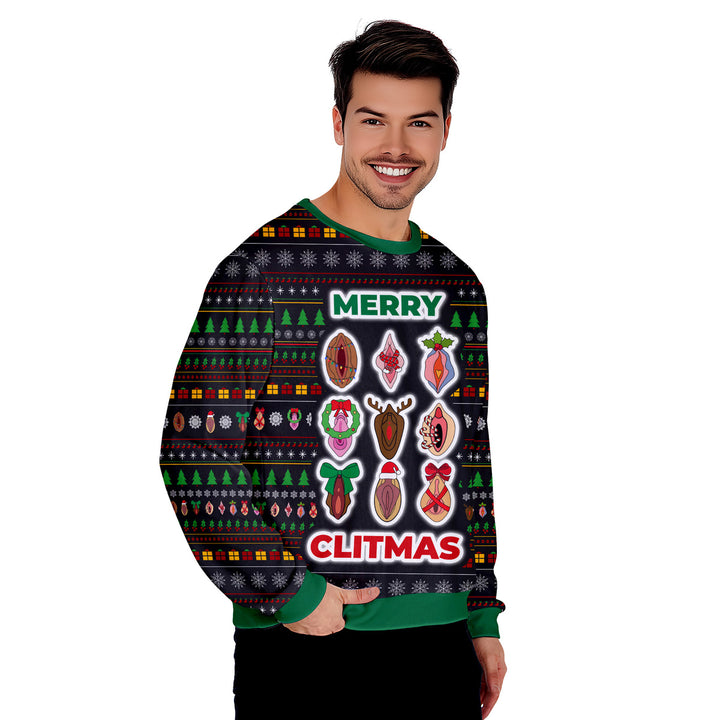 Merry Clitmas Funny Ugly Christmas Sweater 