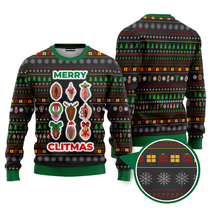 Merry Clitmas Funny Ugly Christmas Sweater 