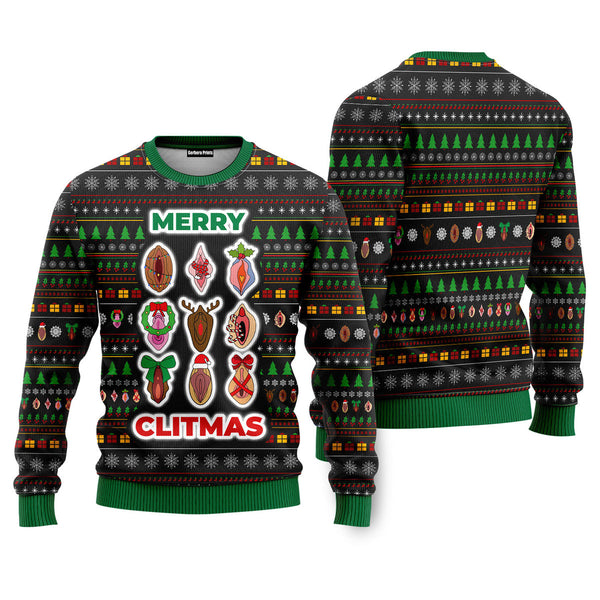 Merry Clitmas Funny Ugly Christmas Sweater 