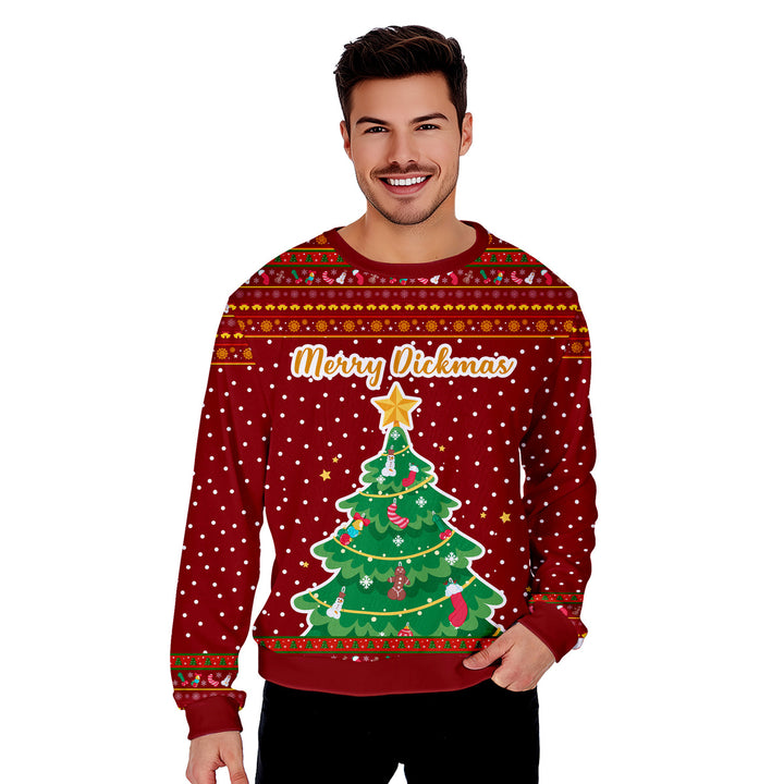 Merry Dickmass Tree Funny Ugly Christmas Sweater 