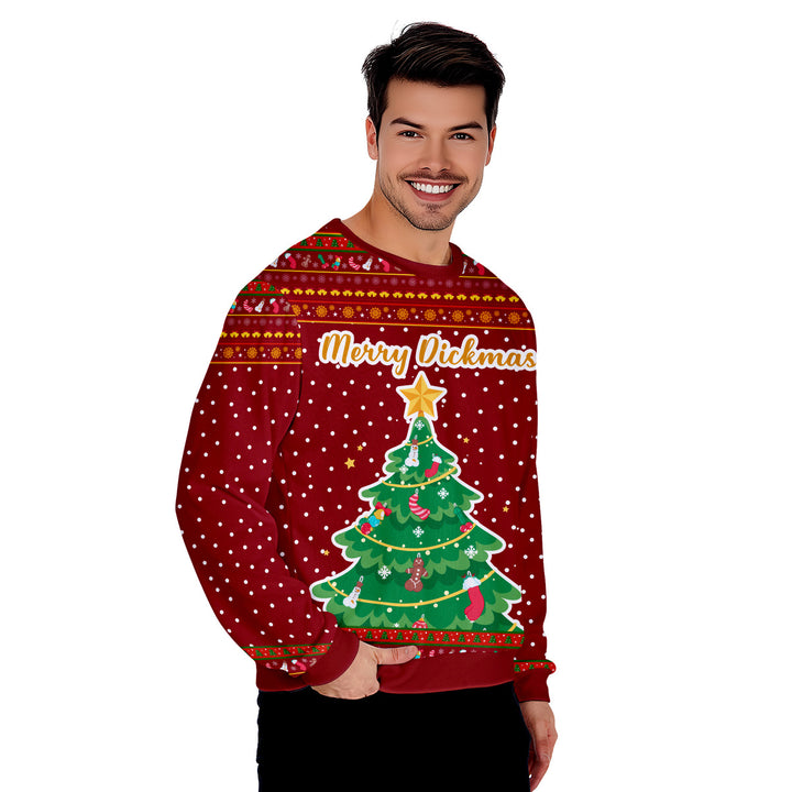 Merry Dickmass Tree Funny Ugly Christmas Sweater 