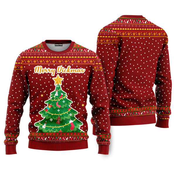 Merry Dickmass Tree Funny Ugly Christmas Sweater 