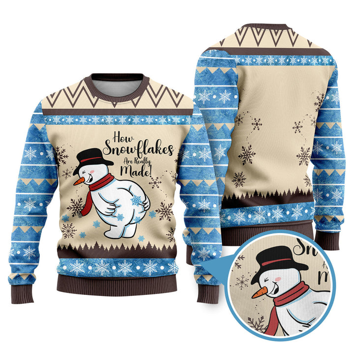 How Snowflakes Are Really Made Funny Ugly Christmas Sweater 