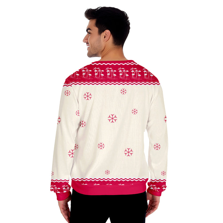 The Palms With Flamingo Funny Ugly Christmas Sweater 