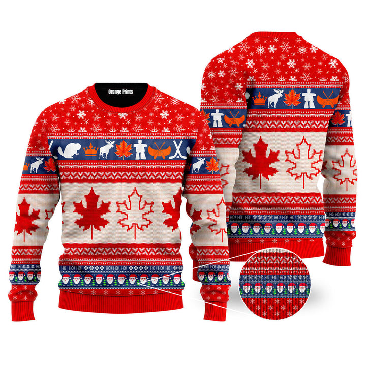 Christmas Canada Maple Leaf Ugly Christmas Sweater