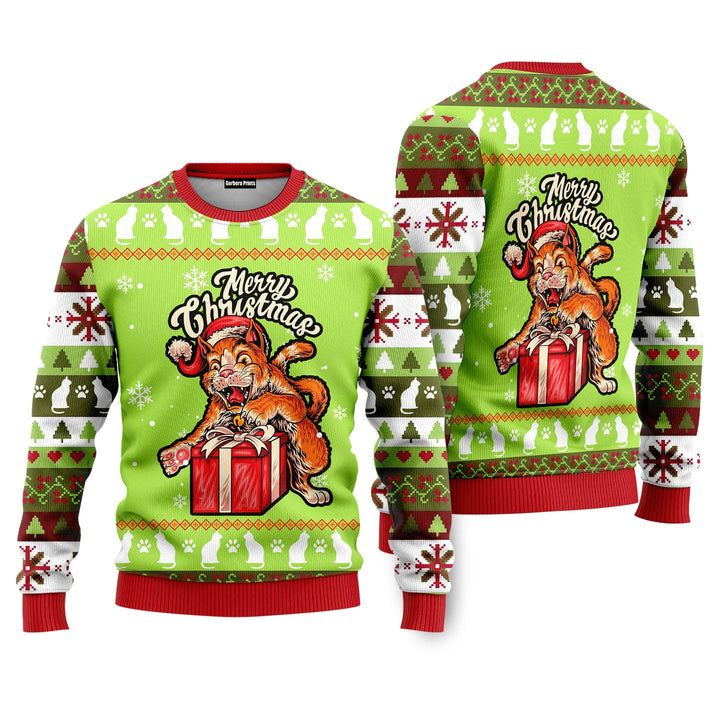 Funny Cat Merry Ugly Christmas Sweater