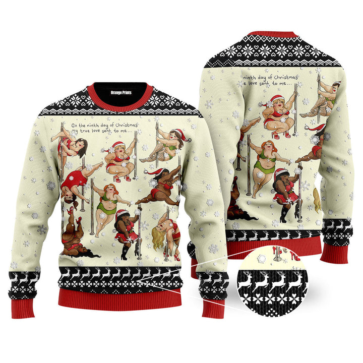 Nine Ladies Dancing Sexy Christmas Ugly Christmas Sweater