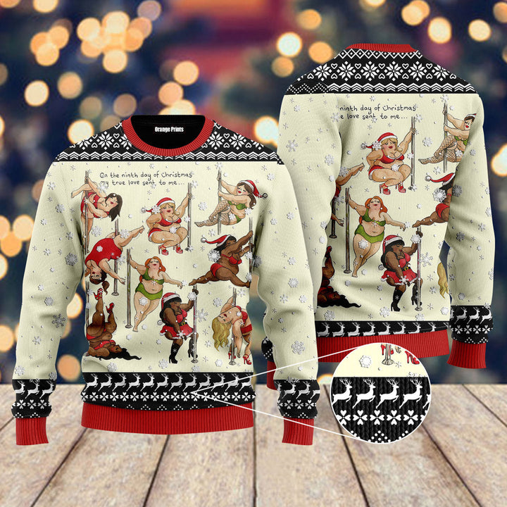 Nine Ladies Dancing Sexy Christmas Ugly Christmas Sweater