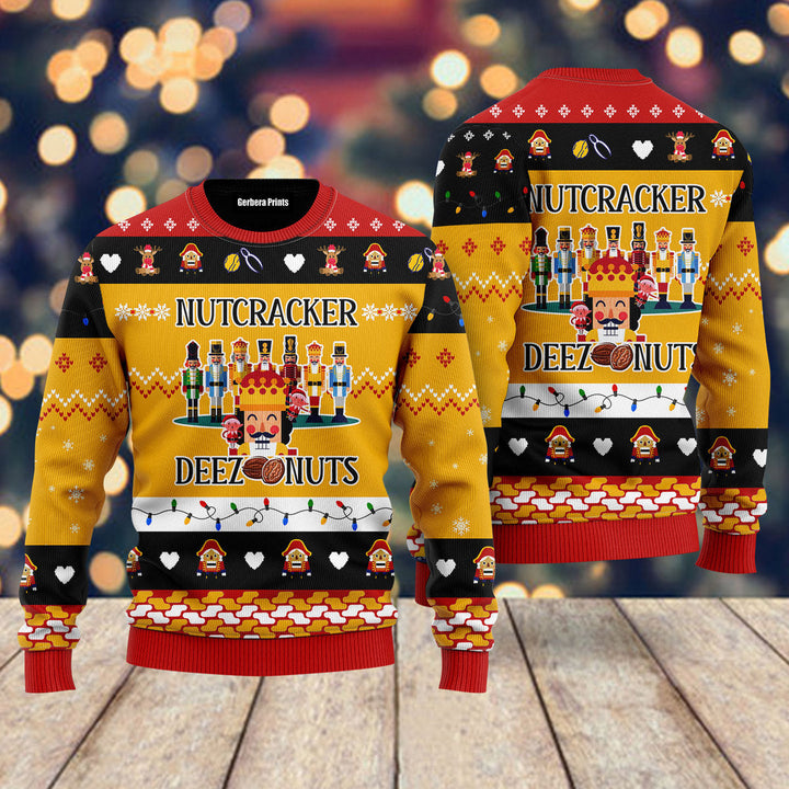 Deez Nuts Nutcracker Ugly Christmas Sweater