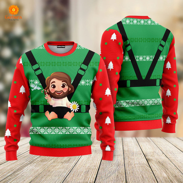 Jesus Baby Funny Red Green Christmas Sweaters For Men & Women UH1730