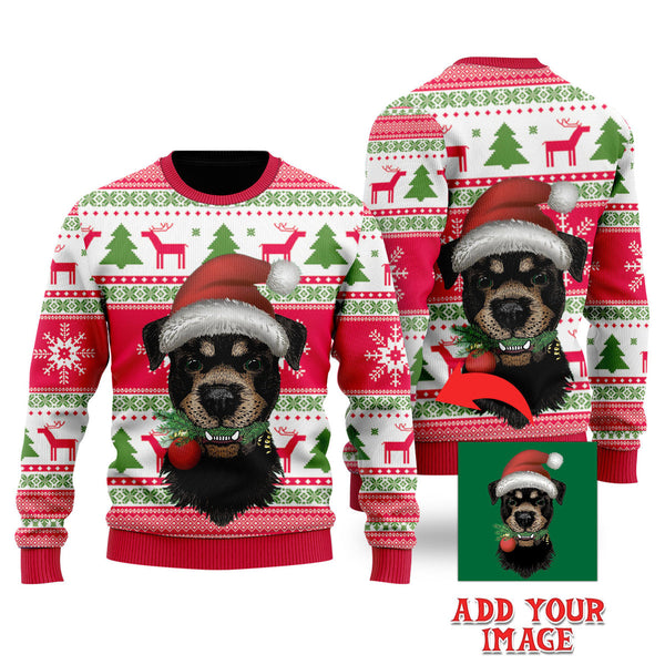 Custom Photo Of Dog On Vintage Xmas Custom Christmas Sweater