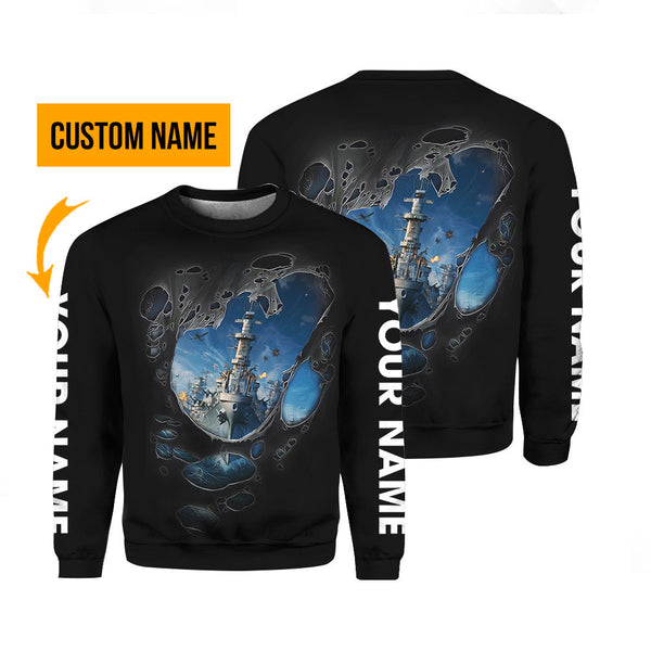 US Navy Custom Name Crewneck Sweatshirt For Men & Women