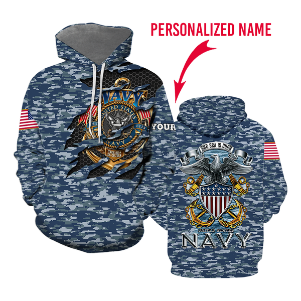 US Navy Custom Name Hoodie For Men & Women