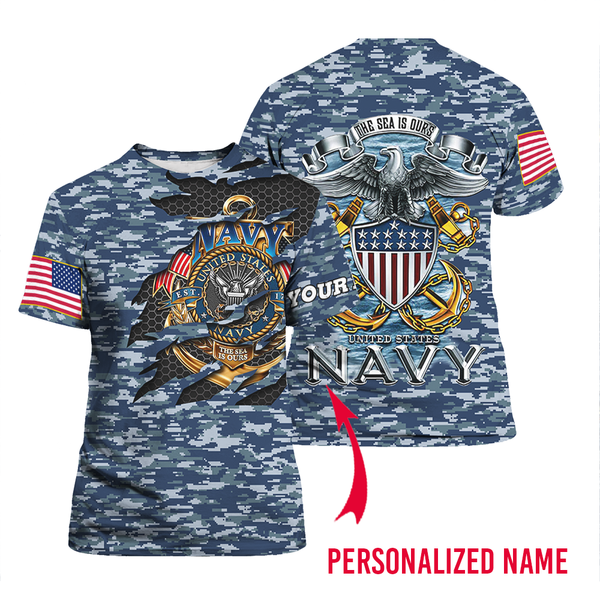 US Navy Custom Name T Shirt For Men & Women