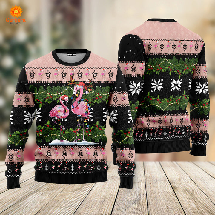 Flamingo Ugly Christmas Sweater For Men & Women US5417