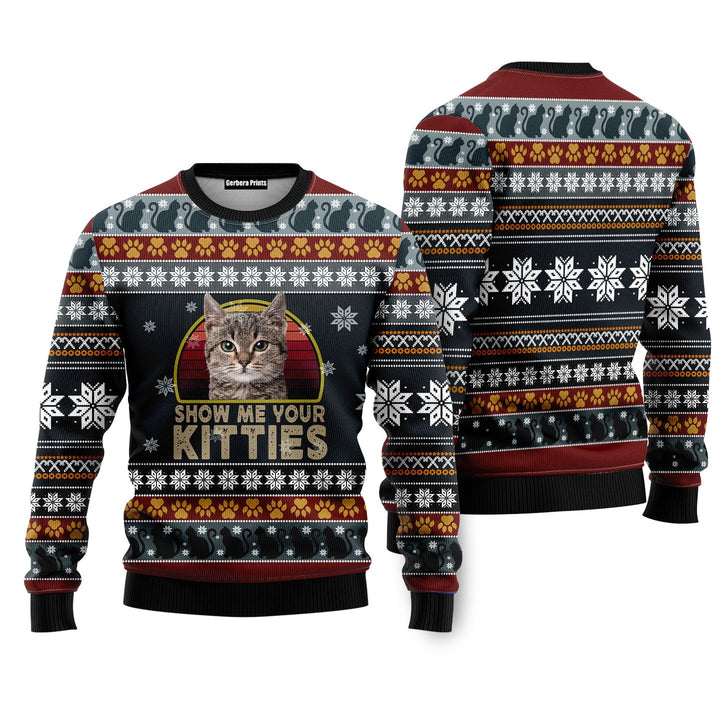 Cat Show Me Your Kitties Ugly Christmas Sweater