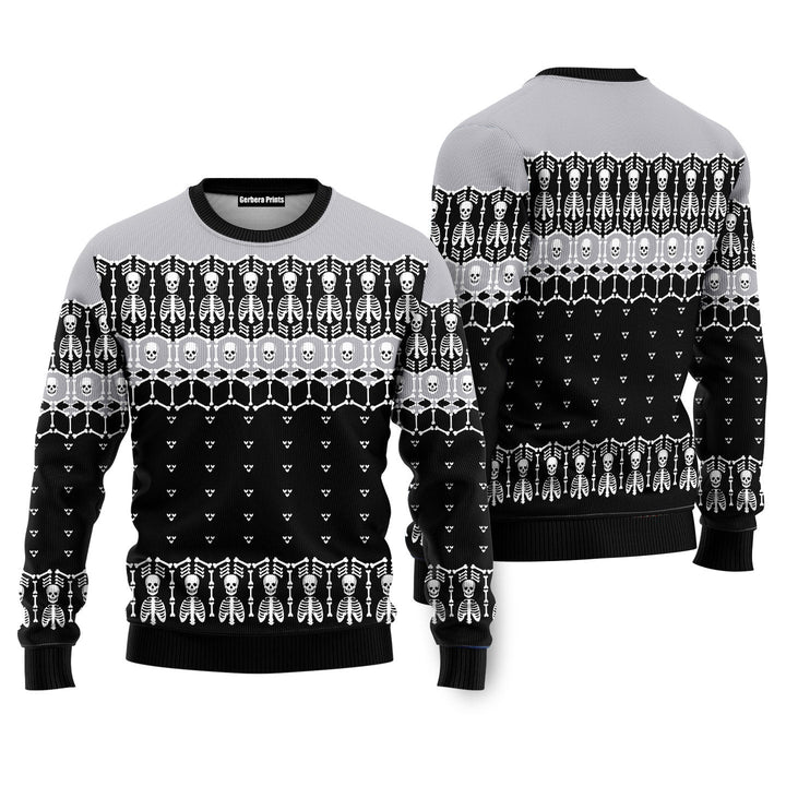 Black And White Skeleton Ugly Christmas Sweater