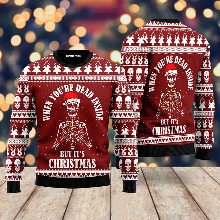 Christmas Skull Ugly Christmas Sweater For Men & Women US6048