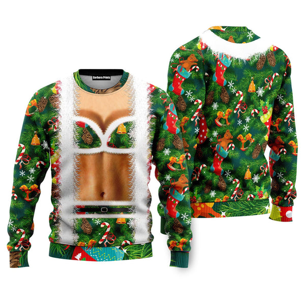 Christmas Funny Faux Bra Suit Ugly Christmas Sweater