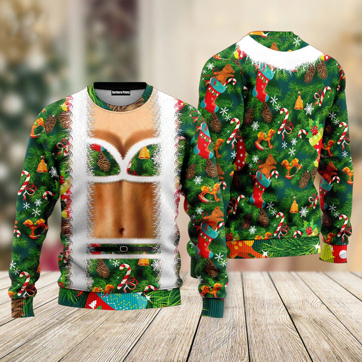 Christmas Funny Faux Bra Suit Ugly Christmas Sweater