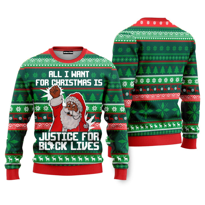 Black Santa Ugly Christmas Sweater