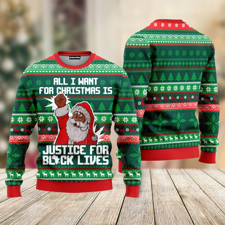 Black Santa Ugly Christmas Sweater