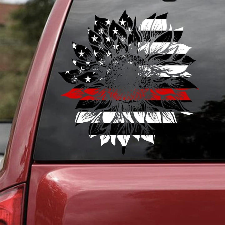 USA Sunflower Cracked Car Decal Sticker | Waterproof | PVC Vinyl | CCS2336