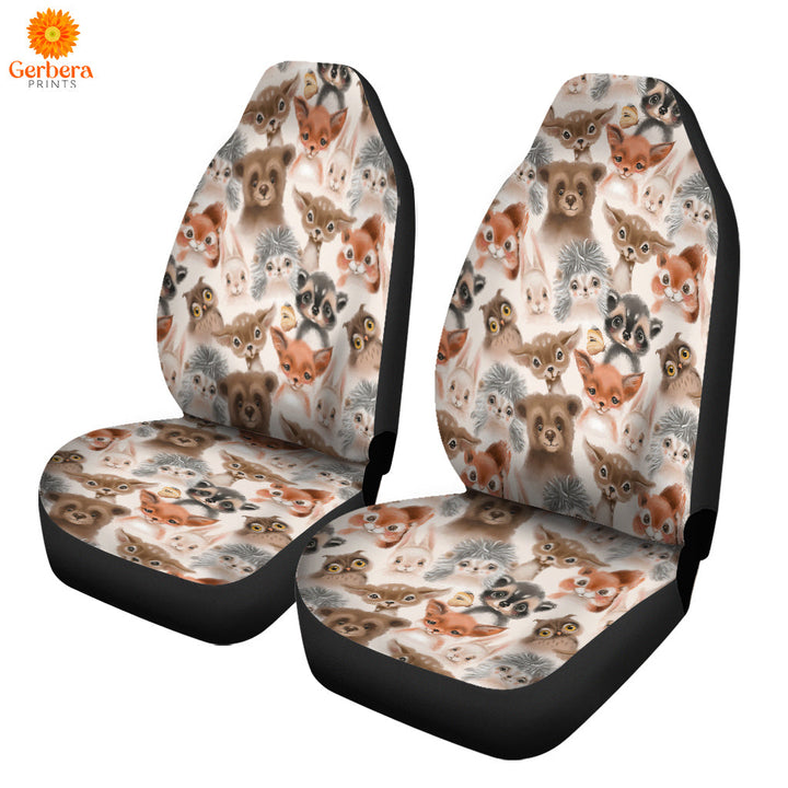 Vintage Colorwater Animals In Forest Car Seat Cover Car Interior Accessories CSC5422