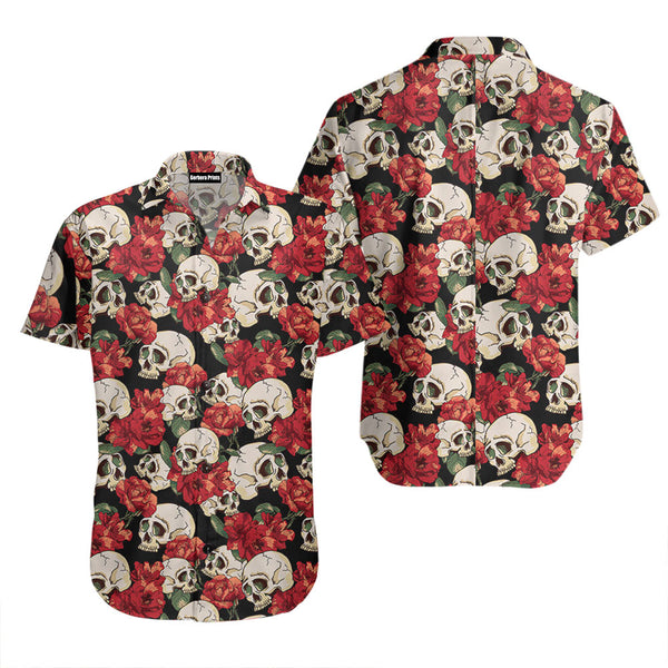 Vintage Skull Casual Turn Down Collar Hawaiian Shirt