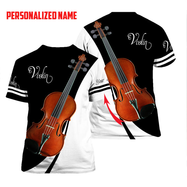 Violin Custom Name T Shirt For Men & Women